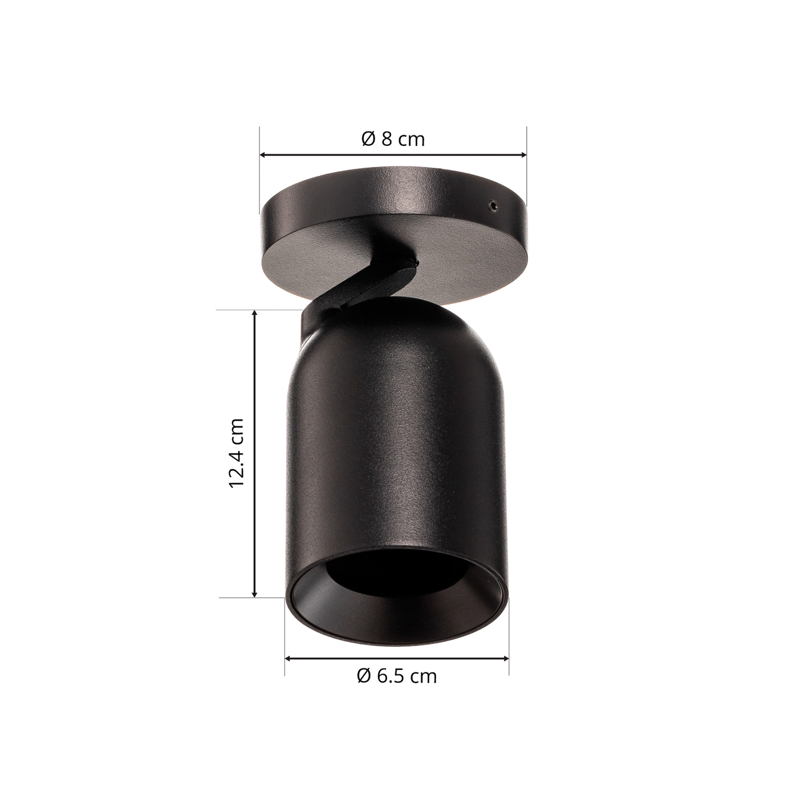 Arcchio spotlight Brinja, round, black, 1-bulb, aluminium, GU10