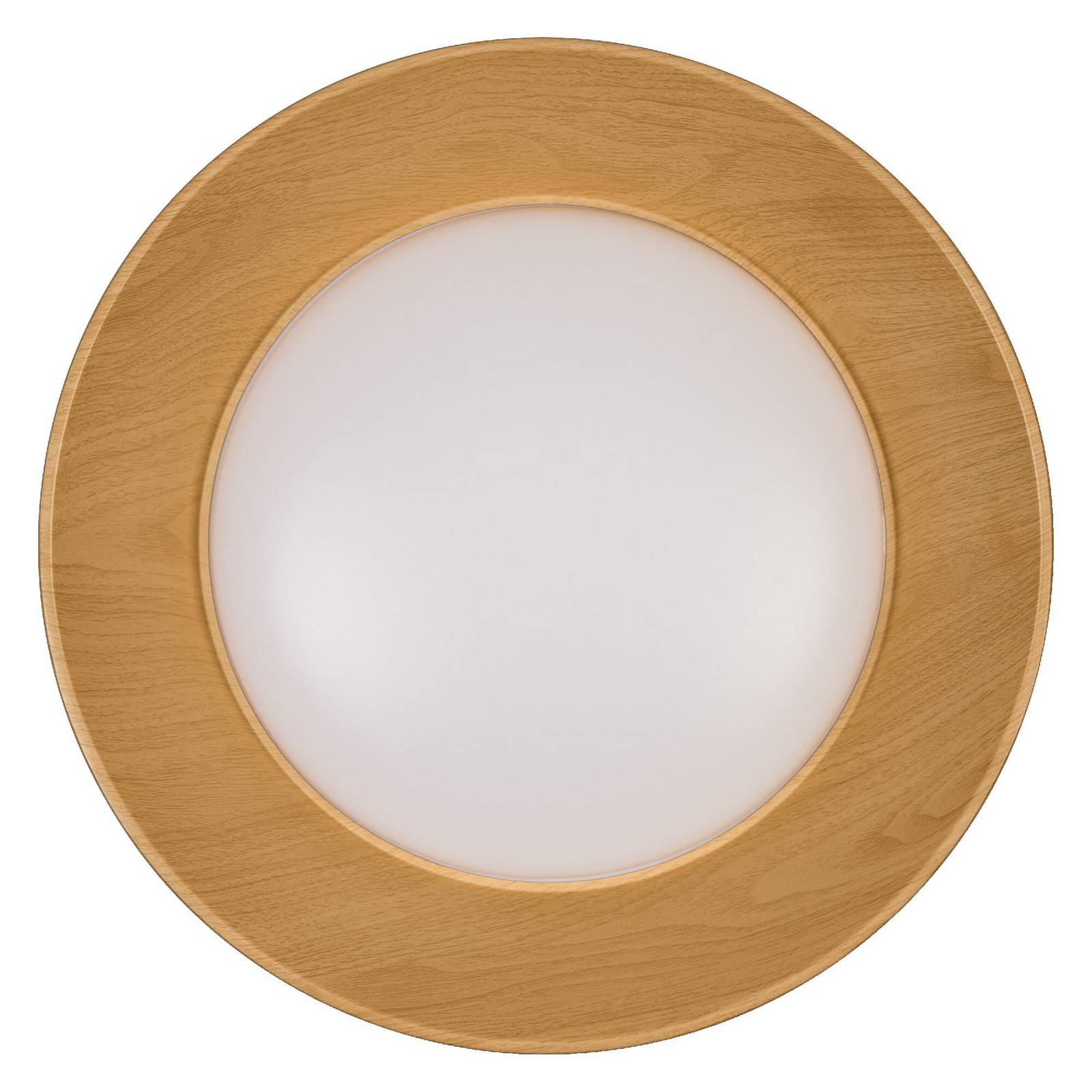Lampa sufitowa LED OSRAM ORBIS ALVA, czarna/dekor drewniany, Ø 51 cm