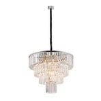 Hanglamp Cristal, transparant/zilver, Ø 71 cm