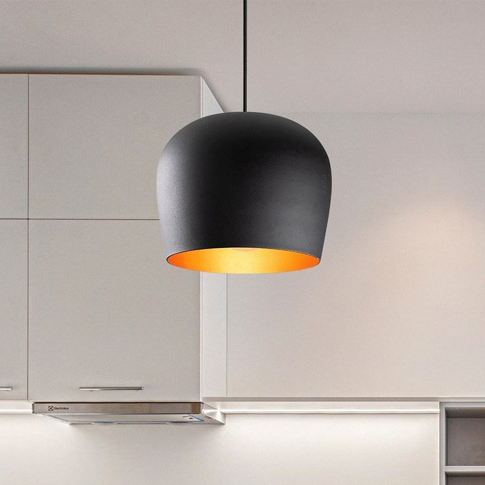 Opviq Lampă suspendată Berceste N-1409 negru fier Ø 23 cm - Camera de zi / sufragerie - Metal