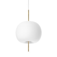 kdln Závesné svetlo Kushi, mosadz/biela, Ø 33 cm