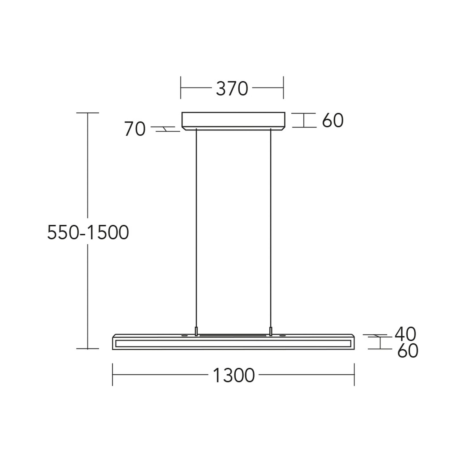 HerzBlut LED hanging light Karl G, wood/stone, up/down, dimmable