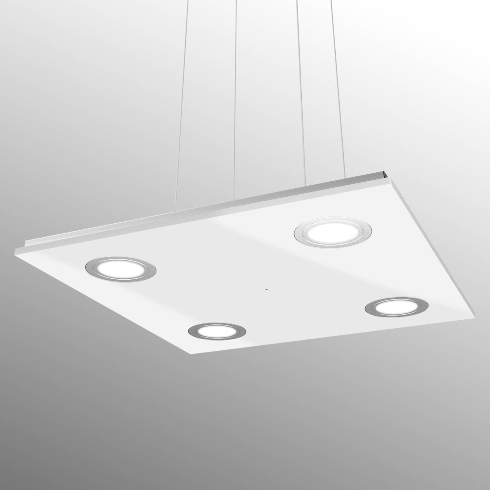 Evotec Suspension LED carrée Pano blanche