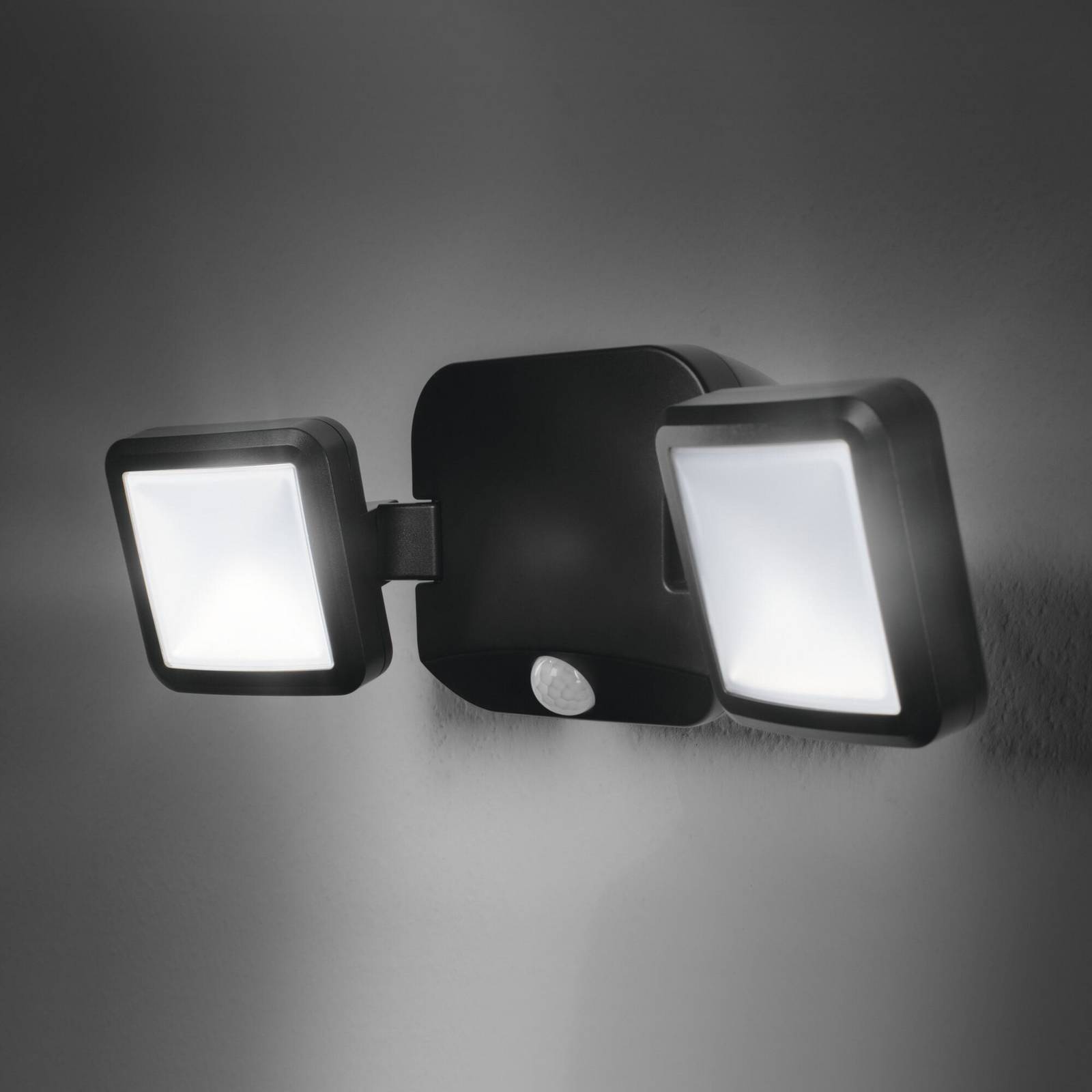 OSRAM LED-Außenwandstrahler DOUBLE, schwarz 2-flg., Batterie günstig online kaufen