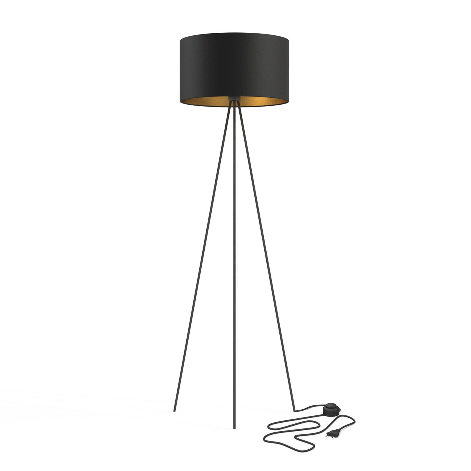 Stehleuchte Cadilac I, Ø 45 cm, schwarz/gold