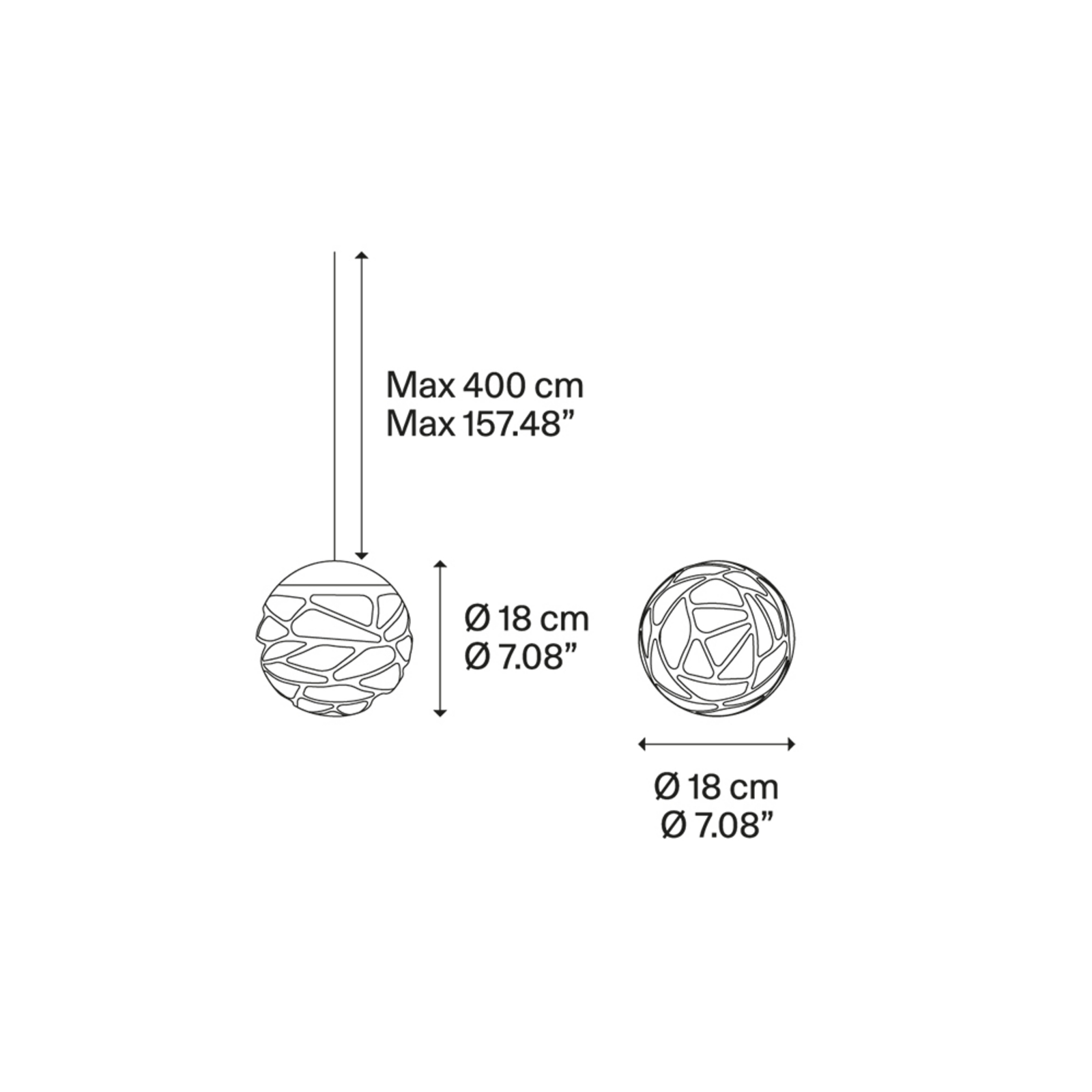 Kelly Cluster Sphere Taklampa Svart - Lodes