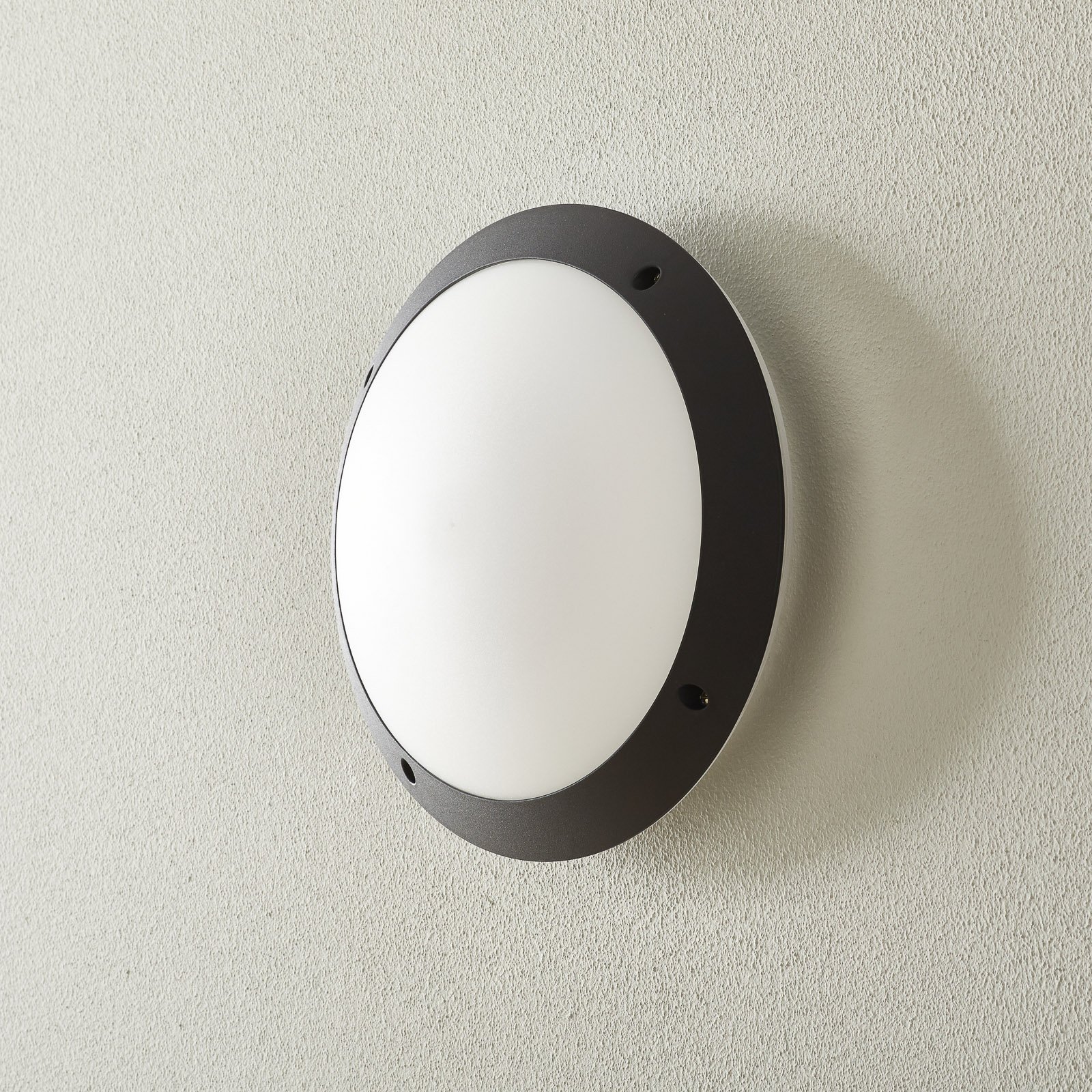 Fumagalli Lucia outdoor wall lamp black/opal GX53 18W 3,000K, cast resin, PMMA, GX53, 18 W, energy efficiency: A+