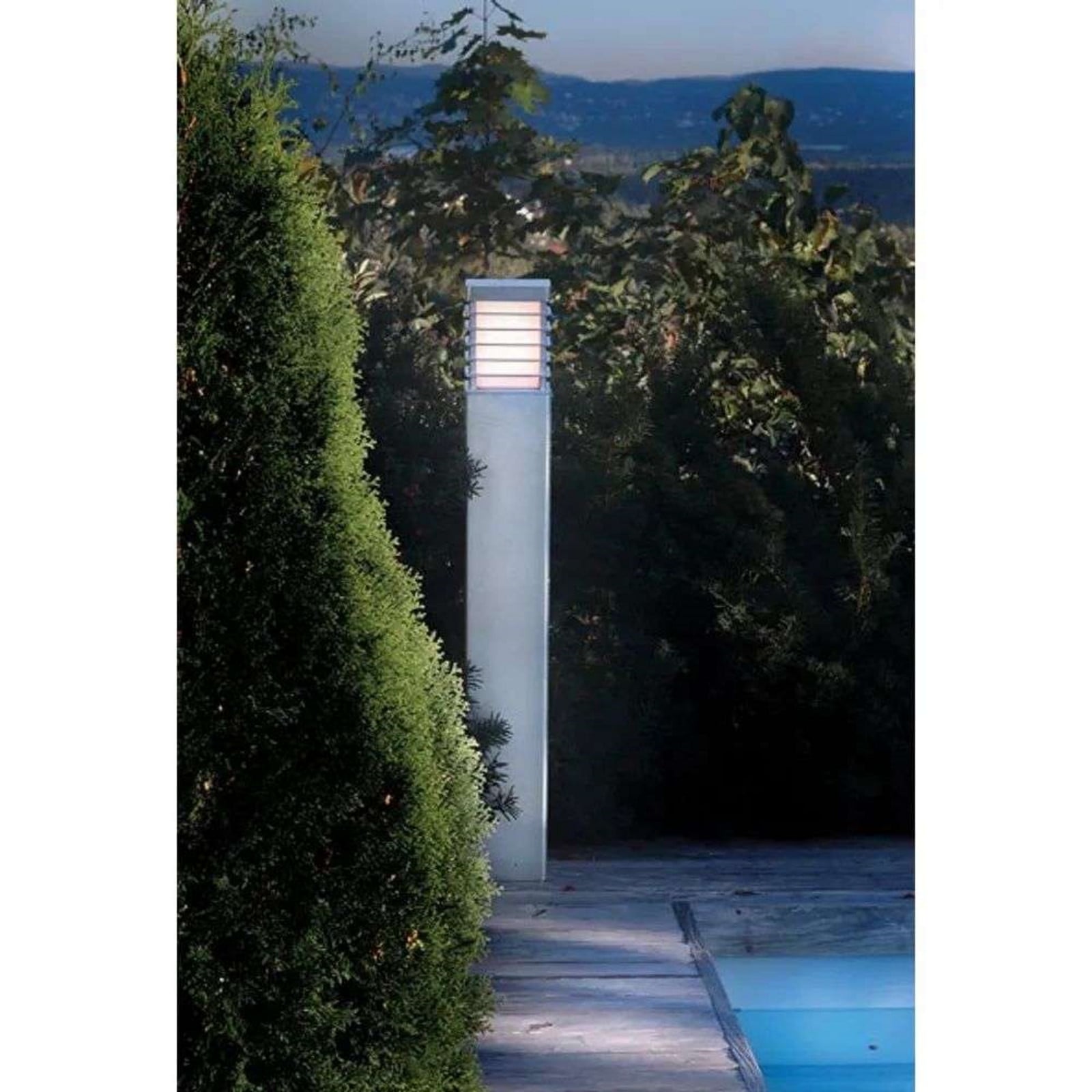 LED-pullert Halmstad 85 cm, stål, med betongrundfæste, Norlys - Terrasse - Metal