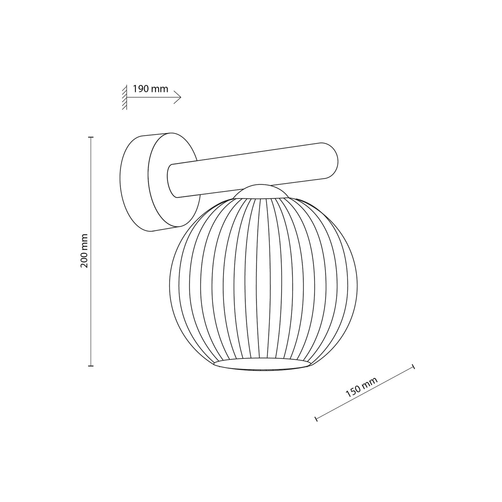 Applique murale Virlo, bois, verre opale, hauteur 20 cm, E14