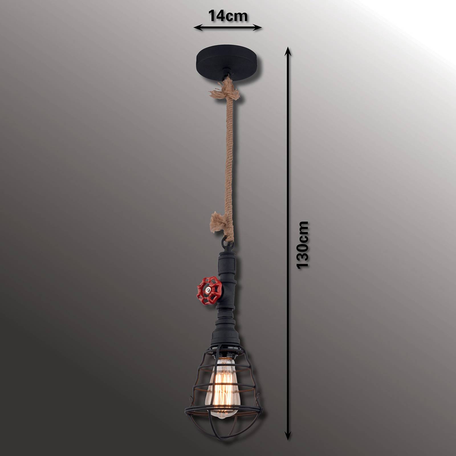 Lampa wisząca w wersji industrialnej, czarna