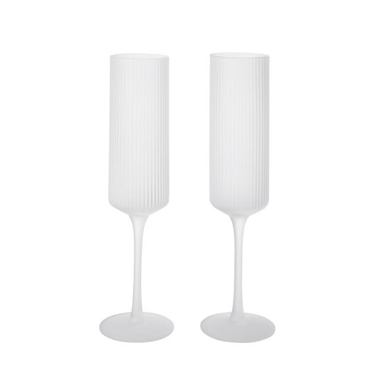 Copa de champán Ripple, esmerilada, juego de 2 - ferm LIVING