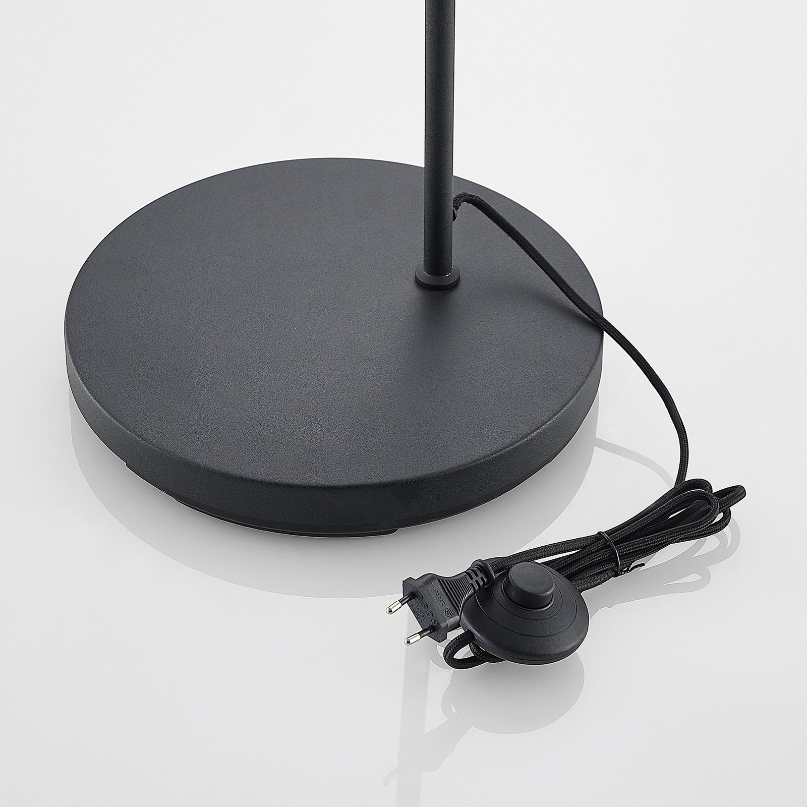 Trebale Floor Lamp Black/Light Wood - Lindby