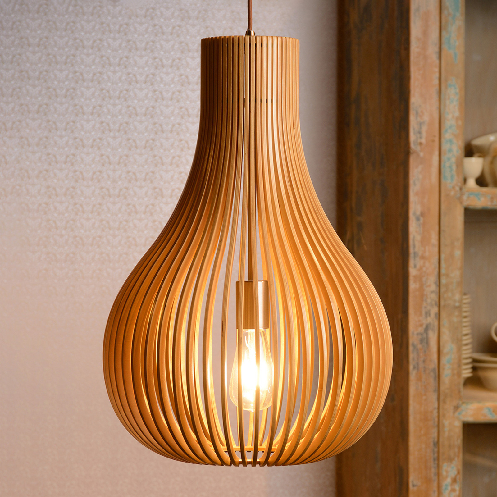 Ga terug minimum Benadrukken Hanglamp Bodo, licht hout | Lampen24.be