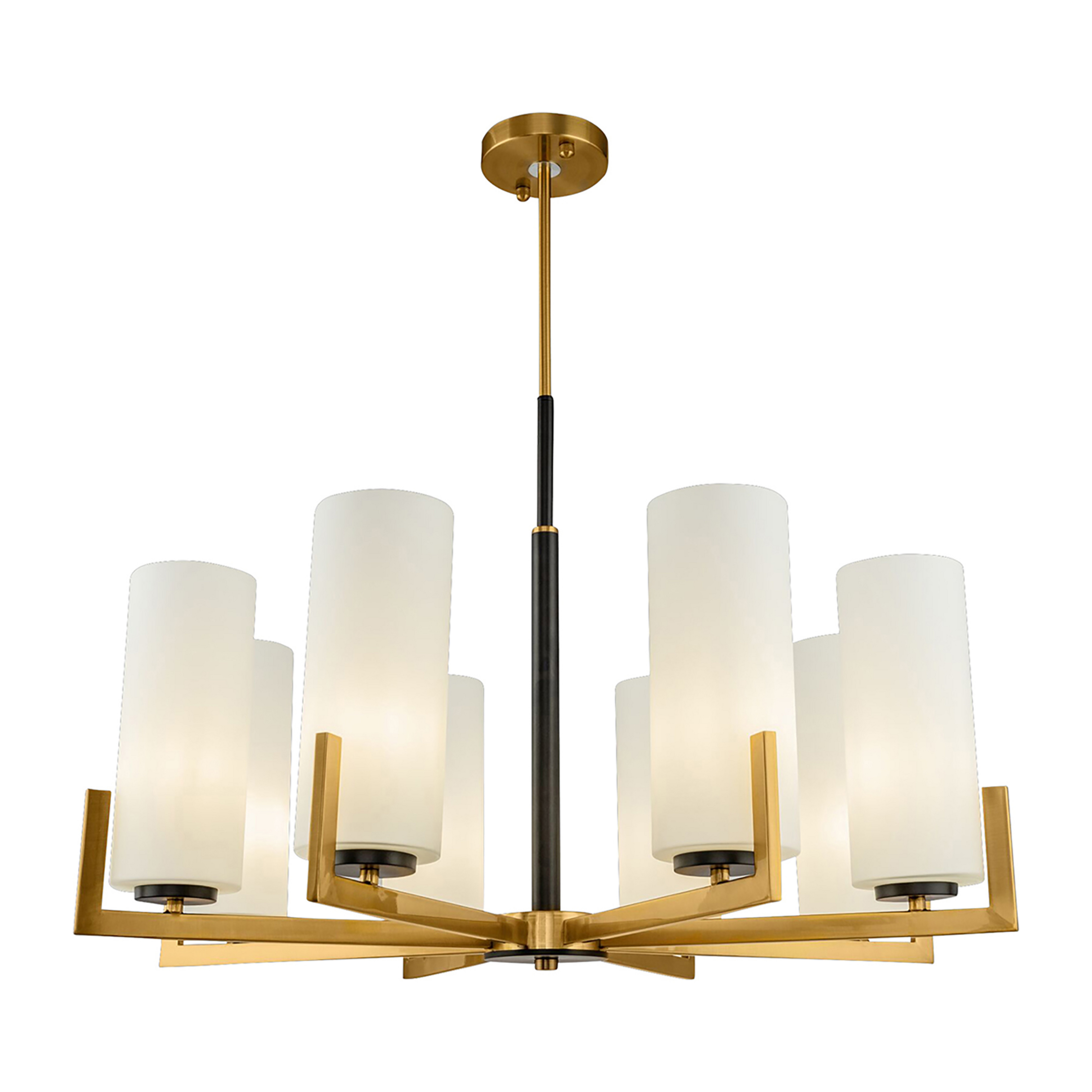 Maytoni Fortano lampadario 8 luci paralumi vetro