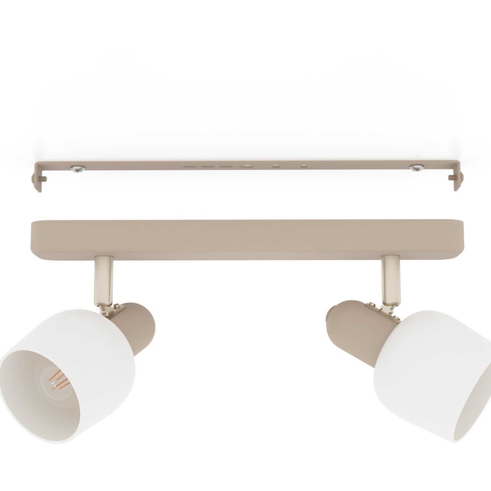 Corato griestu prožektors, smilšu/niķeļa/opāla krāsā, 2 gaismas.