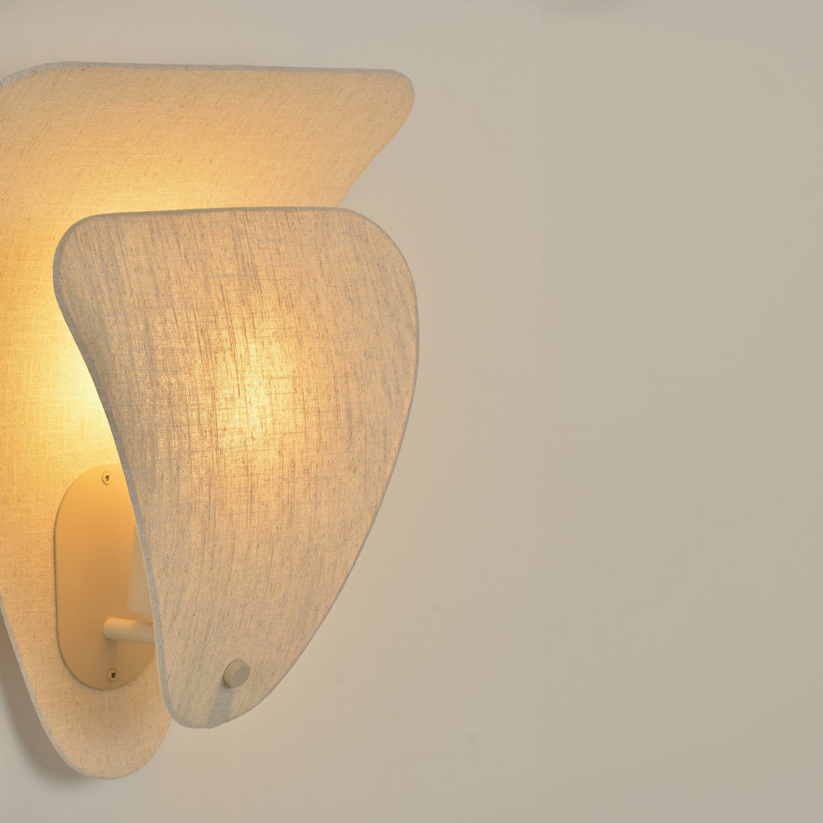 MARKET SET Aplique de pared Coquillage, color crema, 33 cm, lino