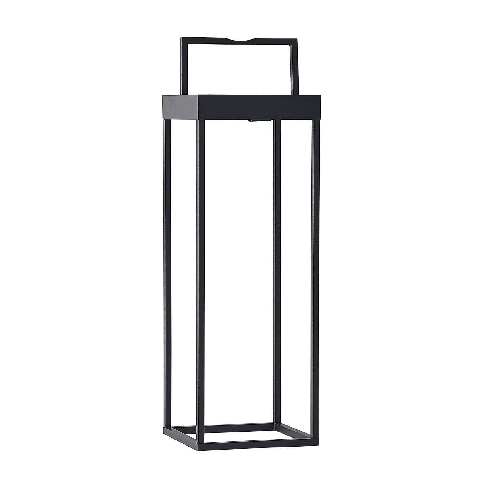 Lucande Lynzy LED solar light, black, 58.3 cm, die-cast aluminium, 2.2 W, L: 18.4 cm, W: 18.4 cm, H: 58.3 cm