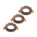 PRIOS Plafoniera a incasso Fibur, bronzo, zinco, Ø 8,2 cm, set da 3