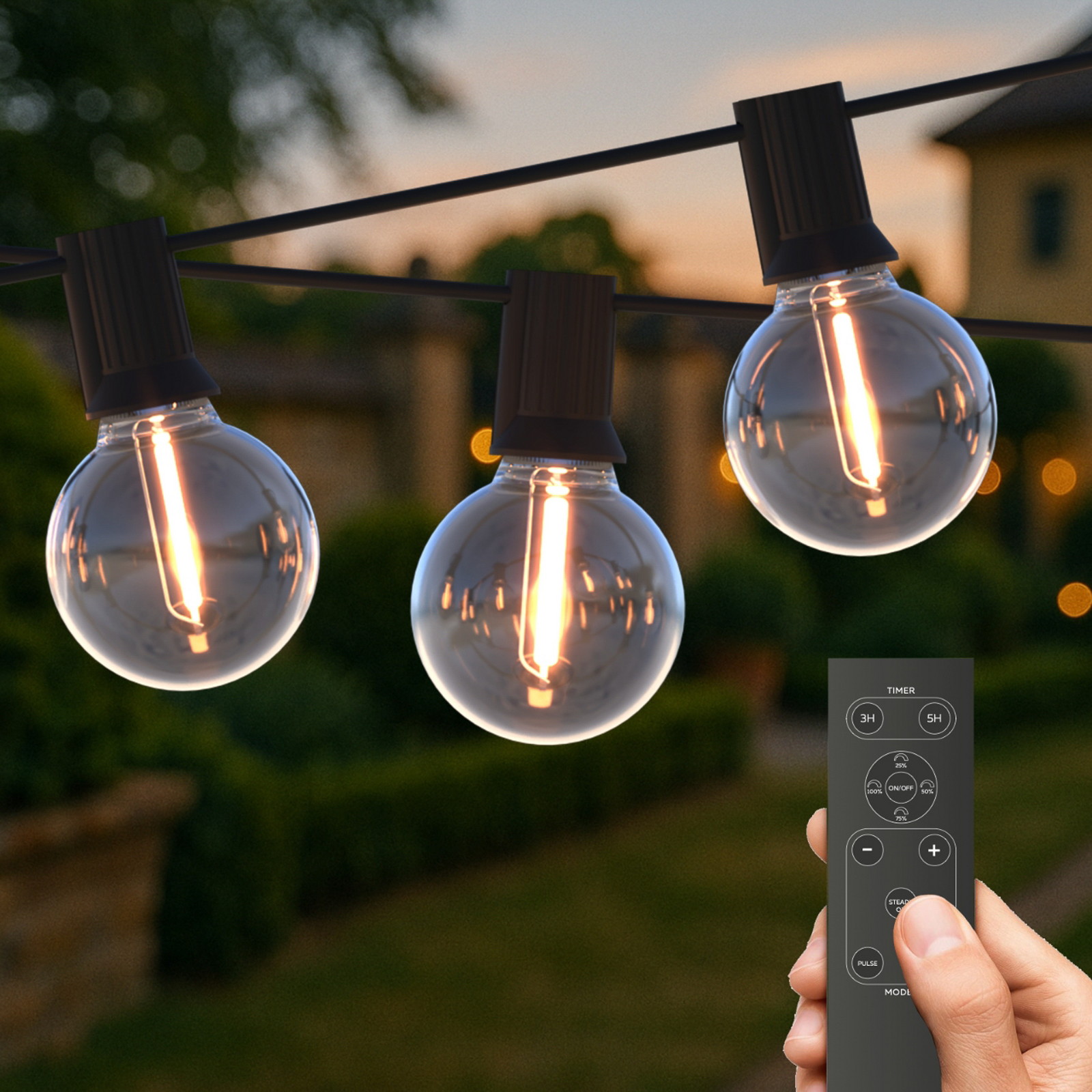 Calex Solar-LED-Lichterkette Vista, Länge 10 Meter, IP44