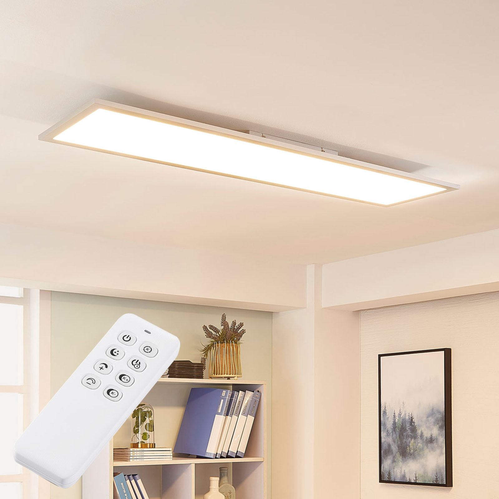 Arcchio Lysander LED ceiling light, variable, for Workroom / Office, metal, aluminium, plastic, 58 W, energy efficiency: A+, L: 119.5 cm, W: 29.5 cm, H: 4.5 cm