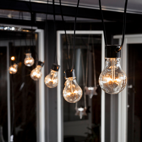 LED-ljusslinga Biergarten grundset, bärnsten