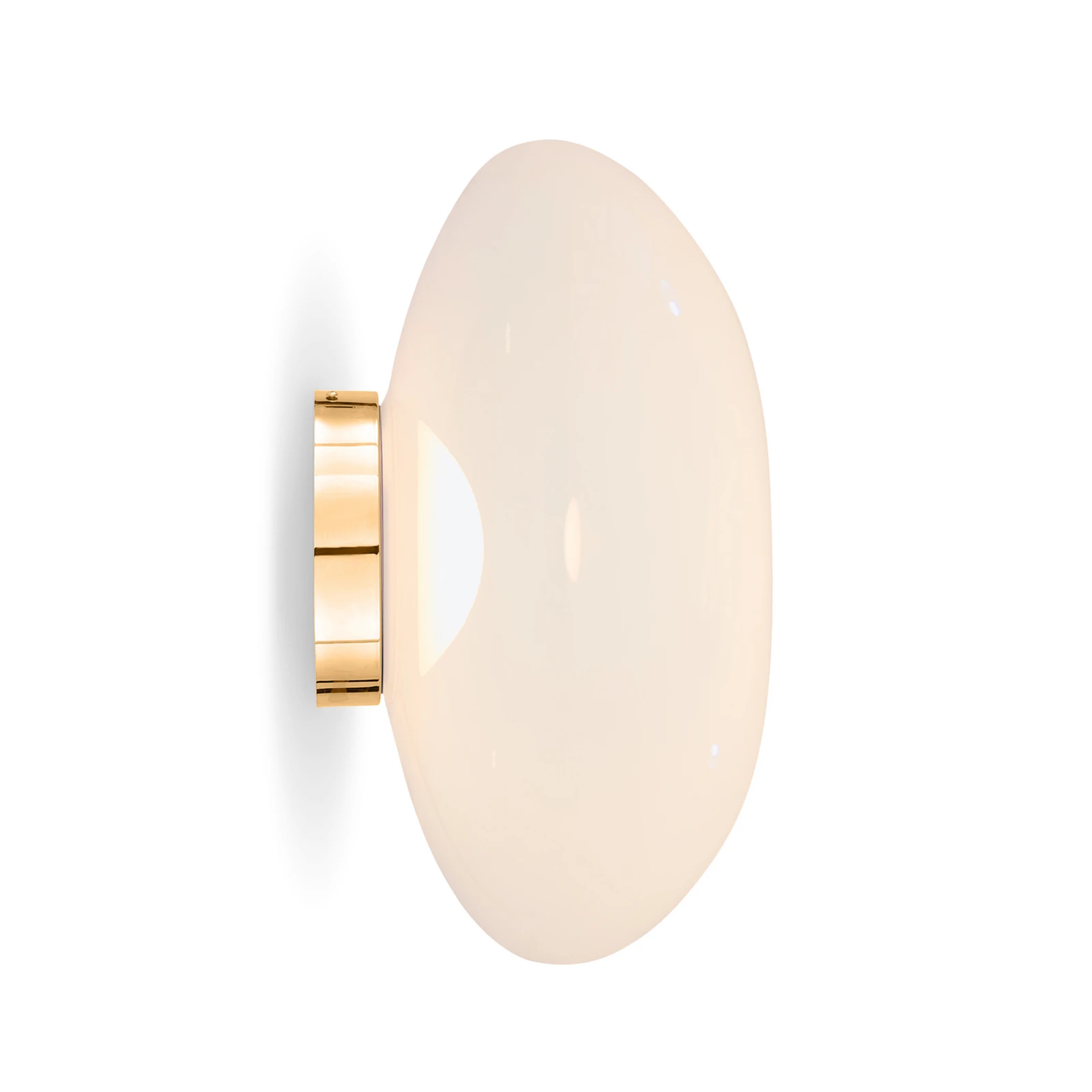 Kinkiet LED Tom Dixon Melt, Ø 50 cm, opalowy/złoty