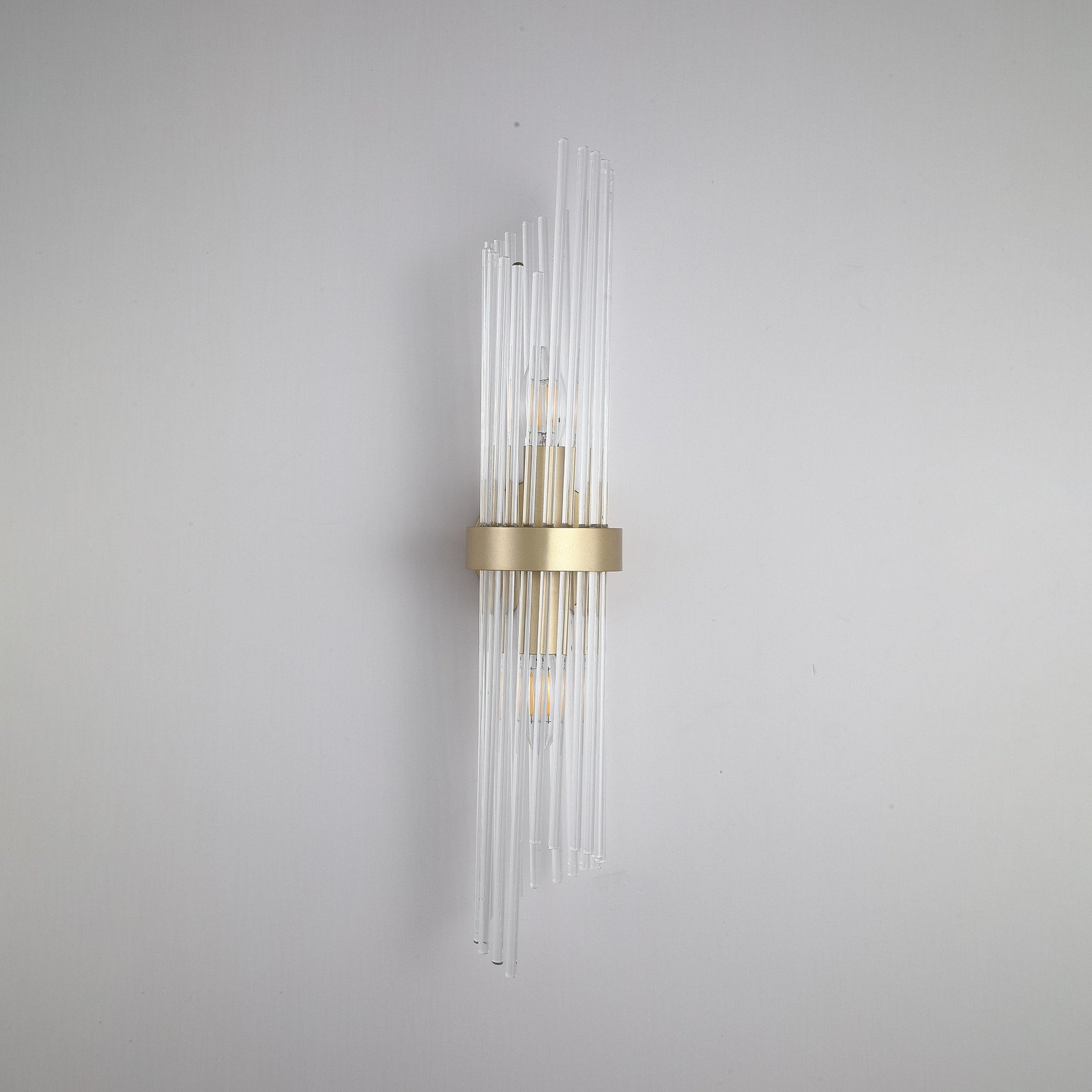 Searchlight Aplică de perete Lara înălțime 56 cm auriu/transparent sticlă/metal - Camera de zi / sufragerie - clar auriu