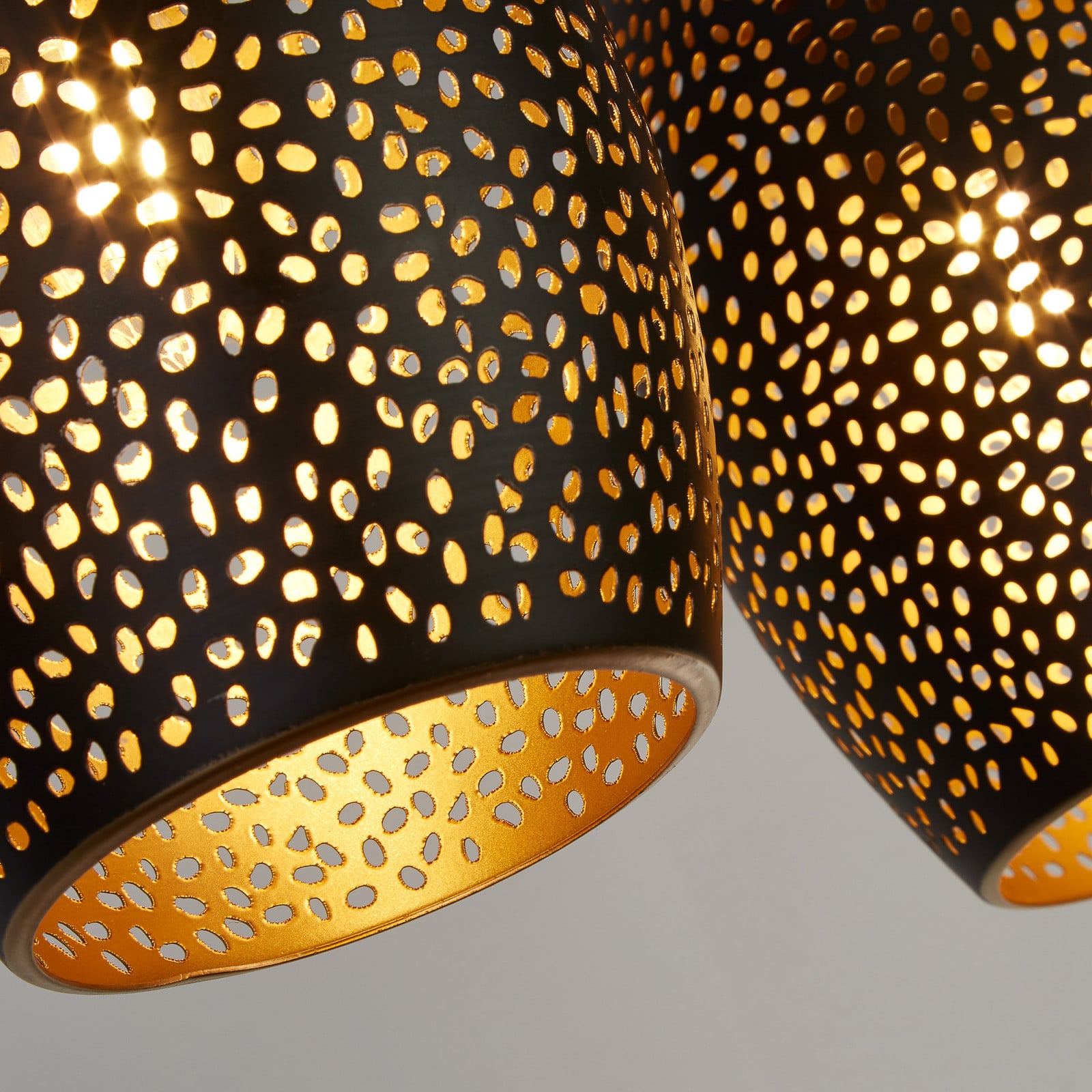 Searchlight Lampă suspendată Laser negru metal 4 becuri E27 - Camera de zi / sufragerie - modern - negru auriu