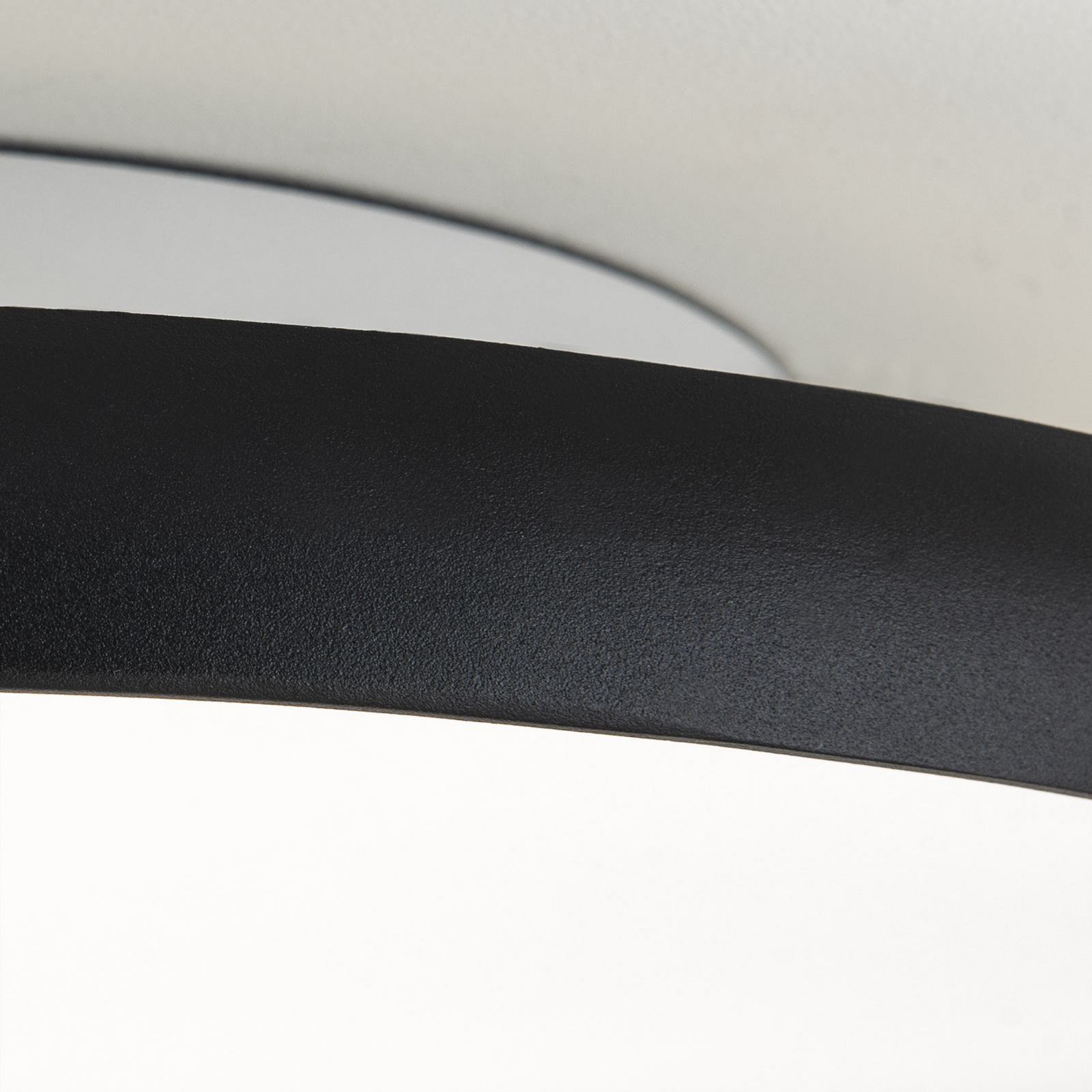 LED ceiling lamp Kant, Ø 40 cm black, CCT metal/plastic