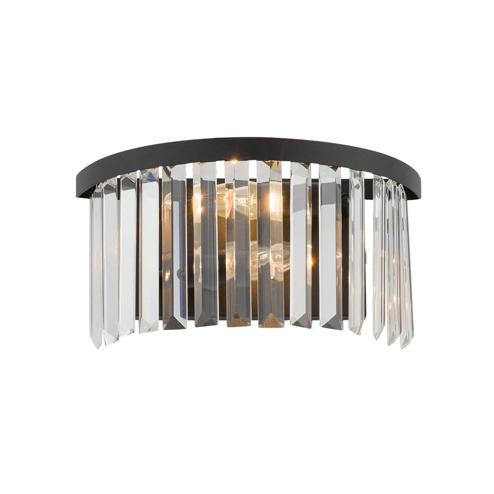Vägglampa Cristal, transparent/svart