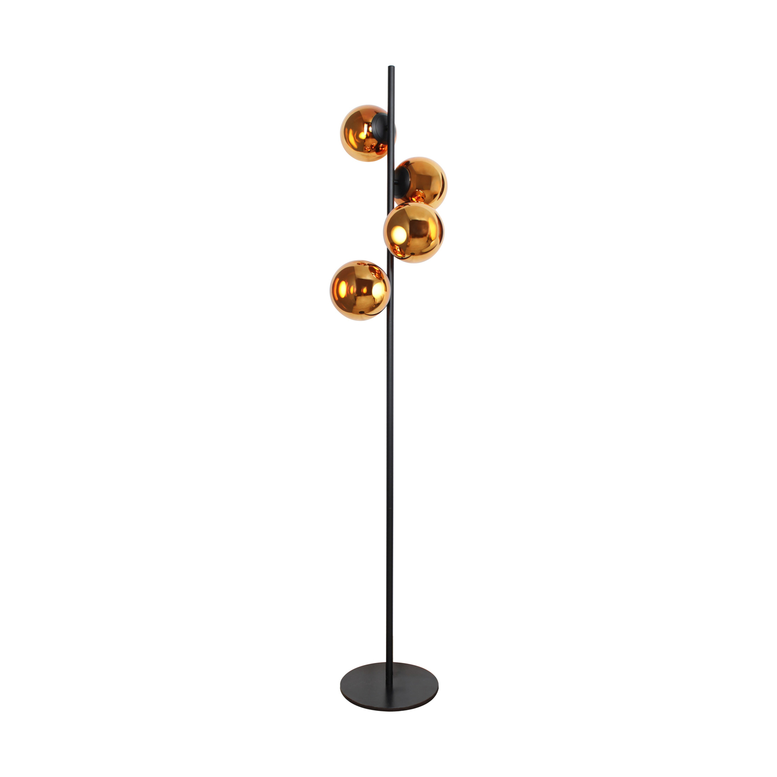 LED vloerlamp Altaïr amberkleurig hoogte 160 cm 4-lamps glas