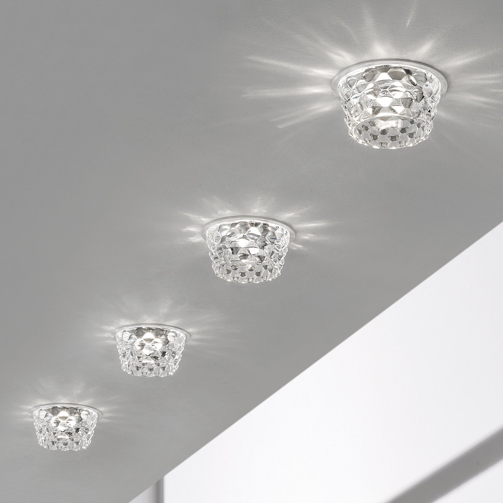 Glazen LED plafond inbouwlamp helder