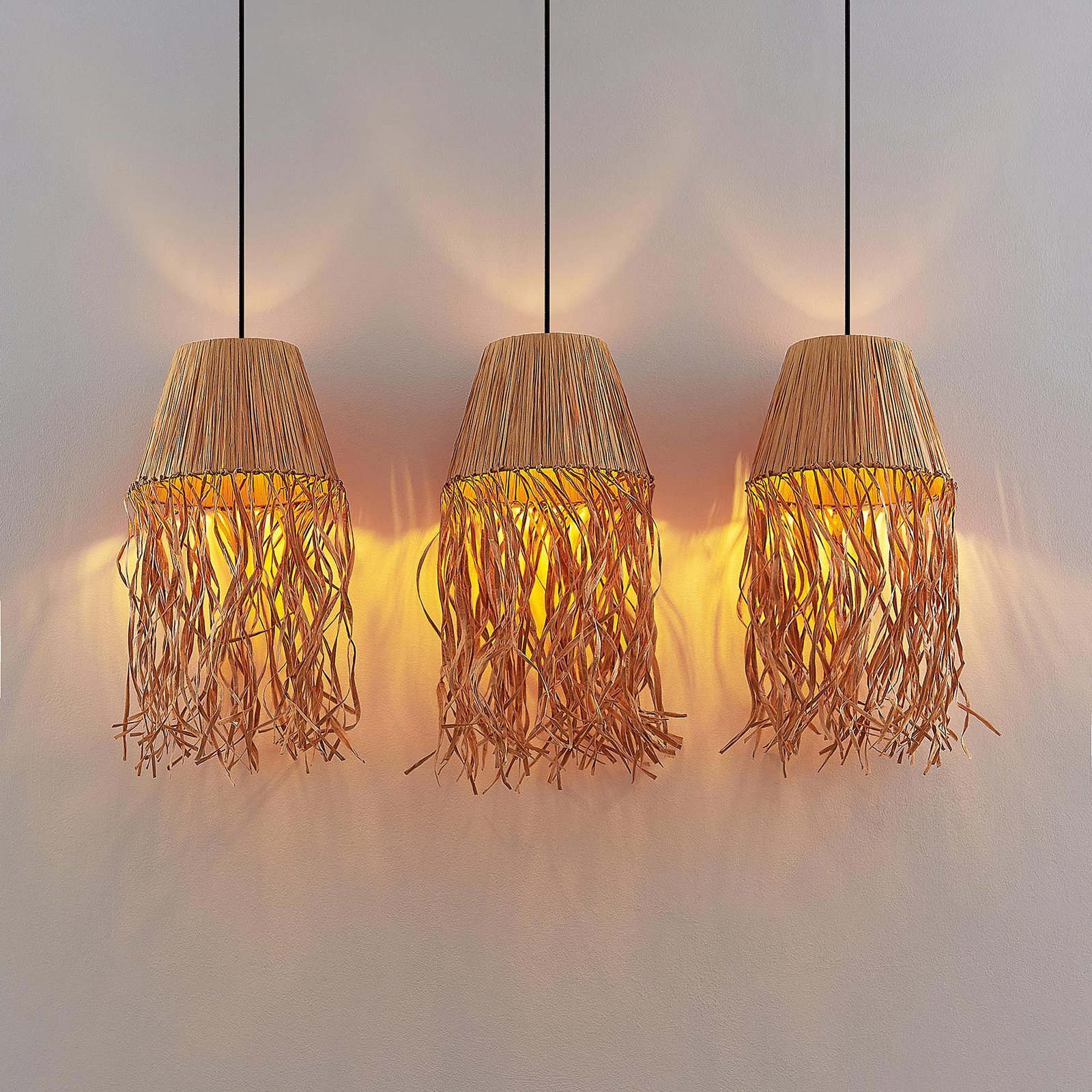 Lindby Liridona papier-hanglamp, 3-lamps