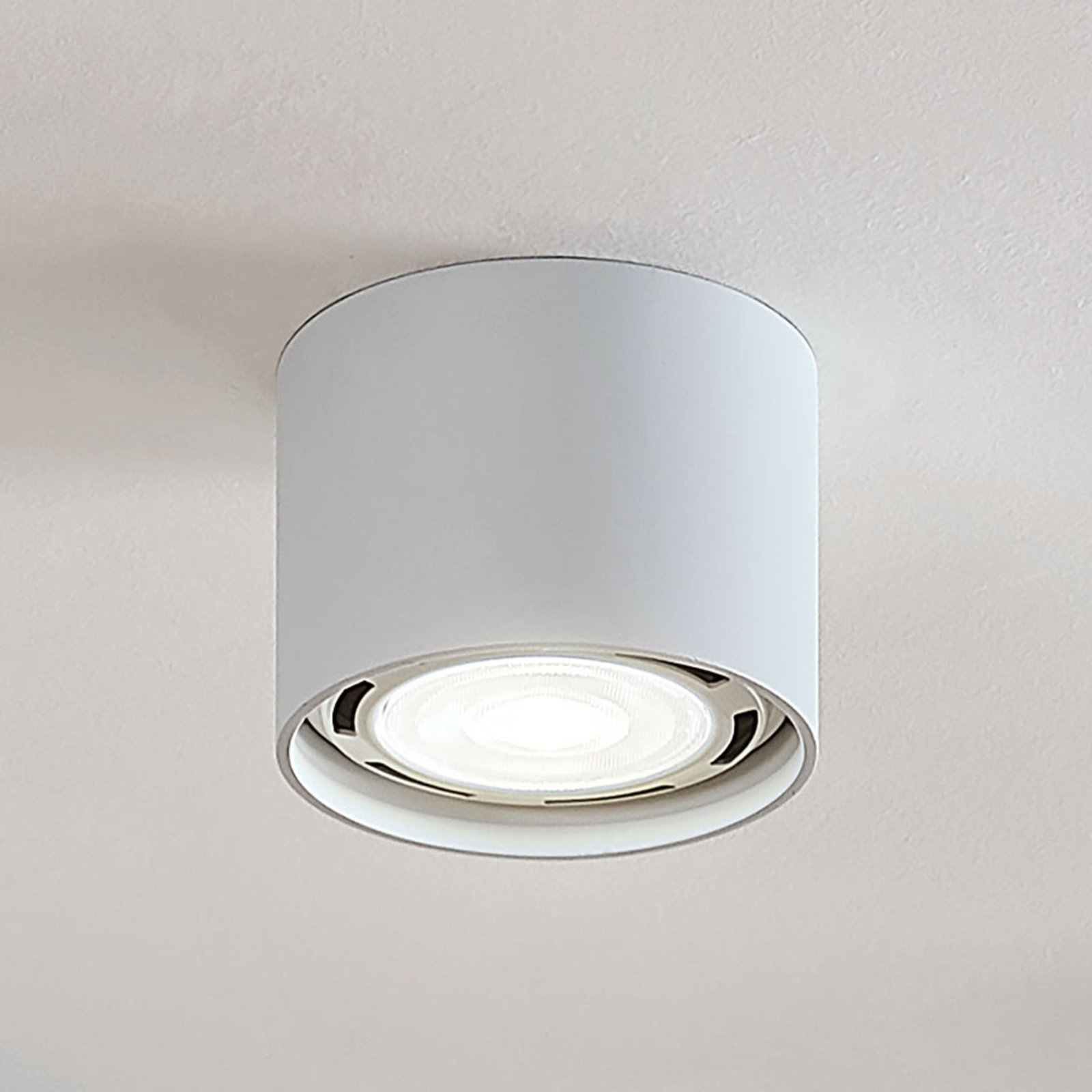 Mabel plafondspot, rond, 1-lamp, Ø 12 cm, wit