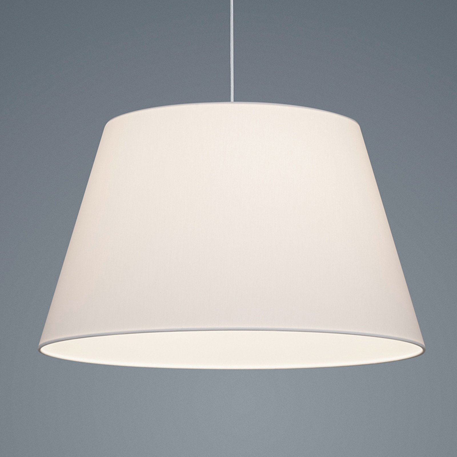 Helestra Certo lampă suspendată conică 1 bec alb - Camera de zi / sufragerie - modern - alb crom - Țesătură / Textil