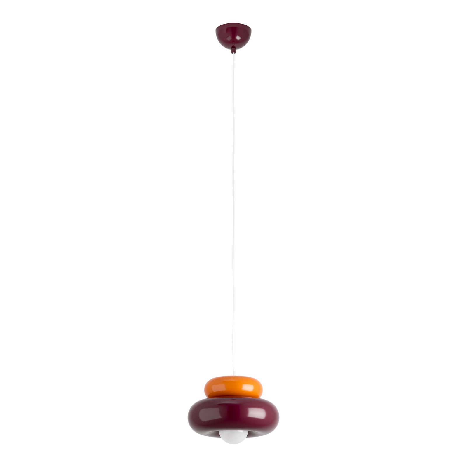 Hanglamp Torchiarolo, bordeaux/oranje, metaal, E27