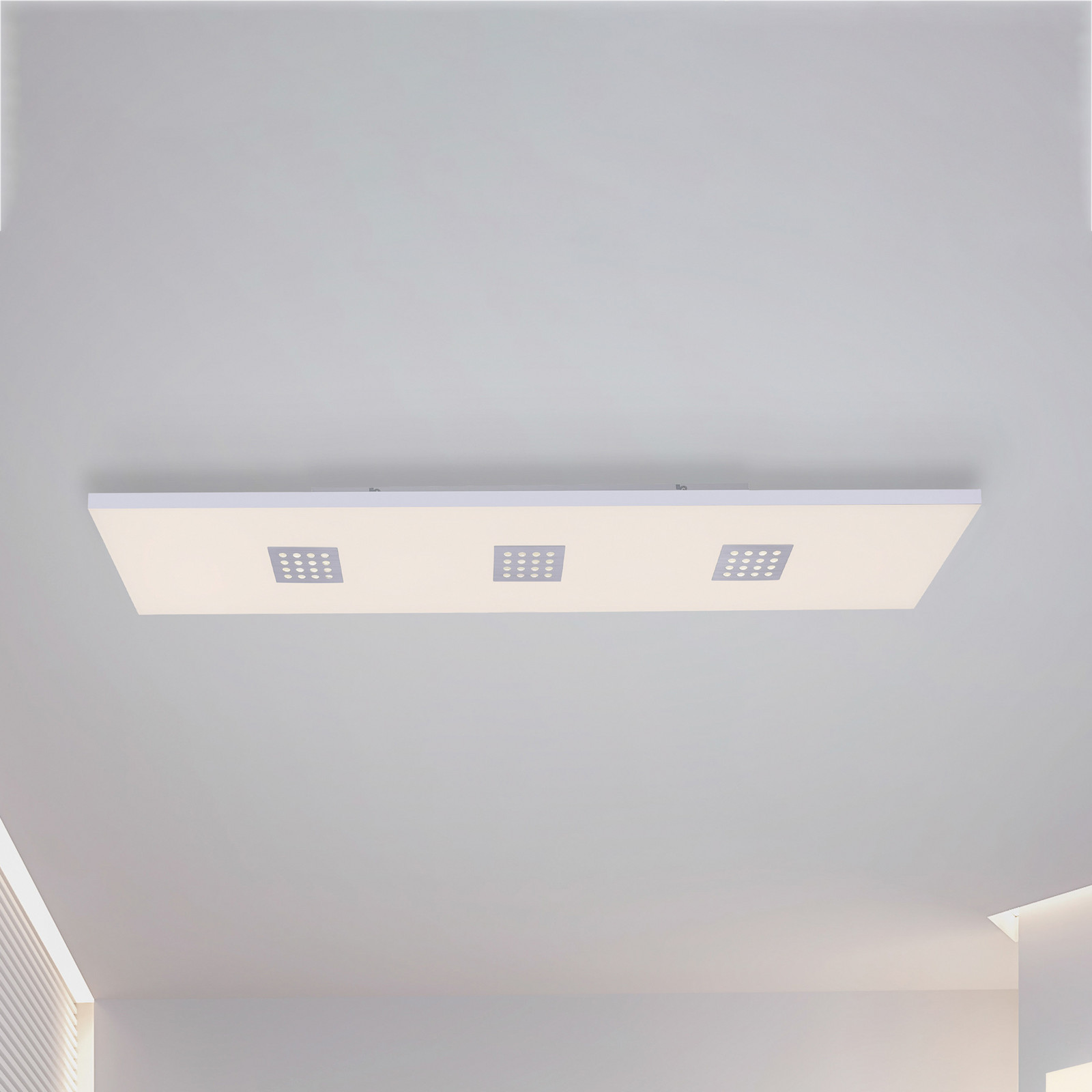 PURE Neo plafonieră LED 120x30cm - Camera de zi / sufragerie - modern - aluminiu periat alb - Metal