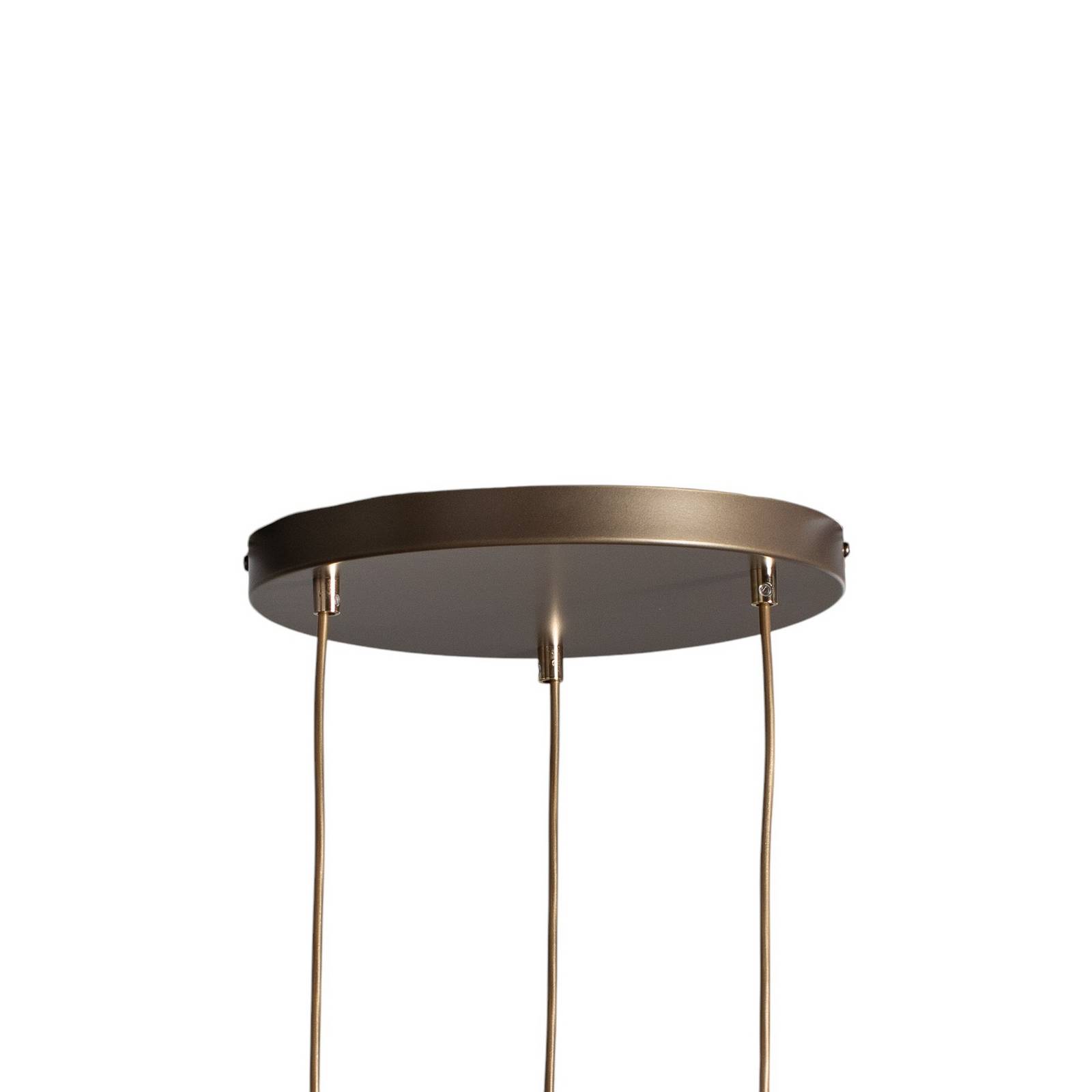 Lampa wisząca Noak 3-punktowa, okrągła, tytanowo-złoty/złoty, stal