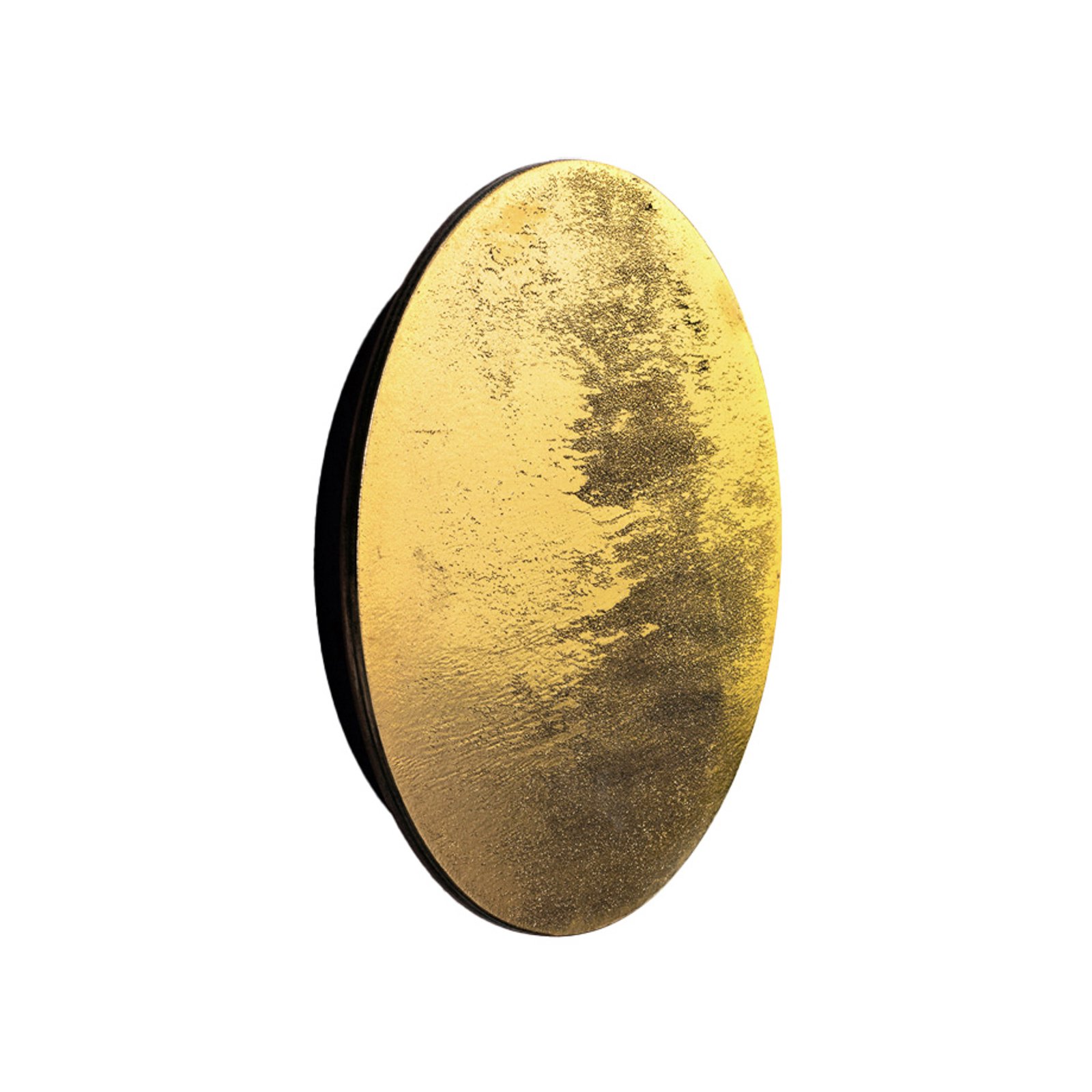 LED wall light Ring M, Ø 25 cm, plywood, gold-coloured