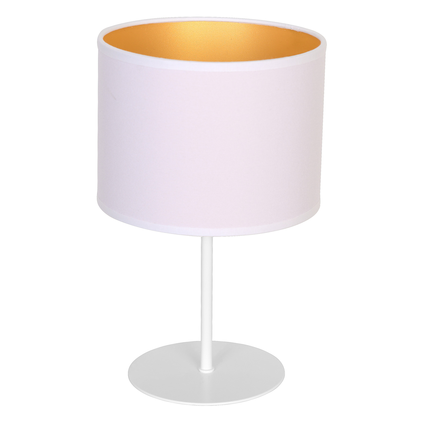 Bordlampe Roller, hvit/gull, høyde 30 cm