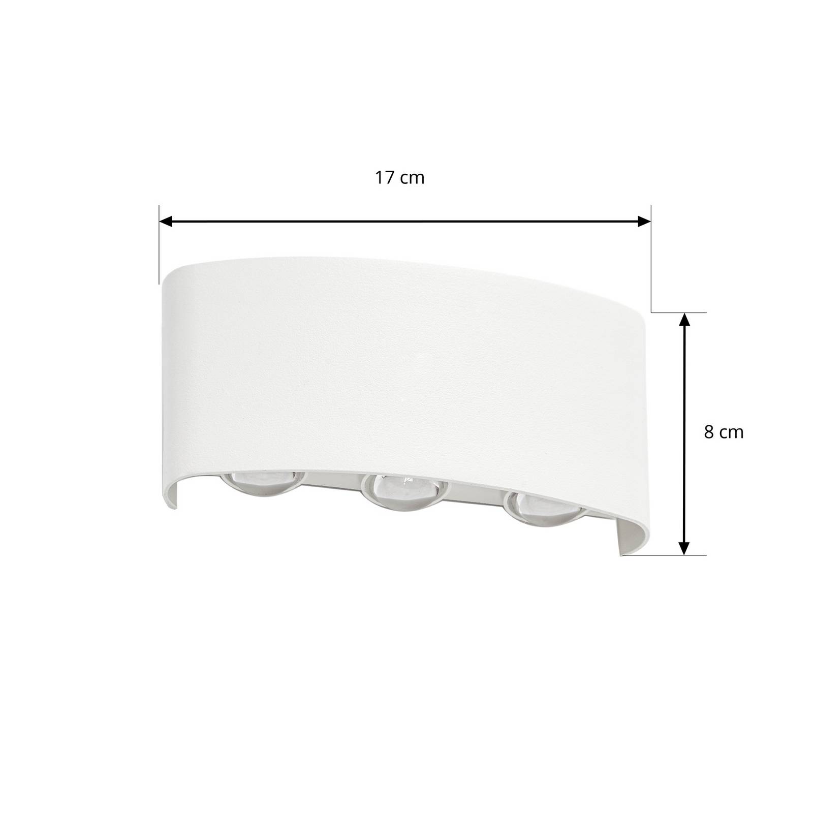 Lindby kinkiet zewnętrzny LED Ithan, 3-punktowy, biały, 17 cm