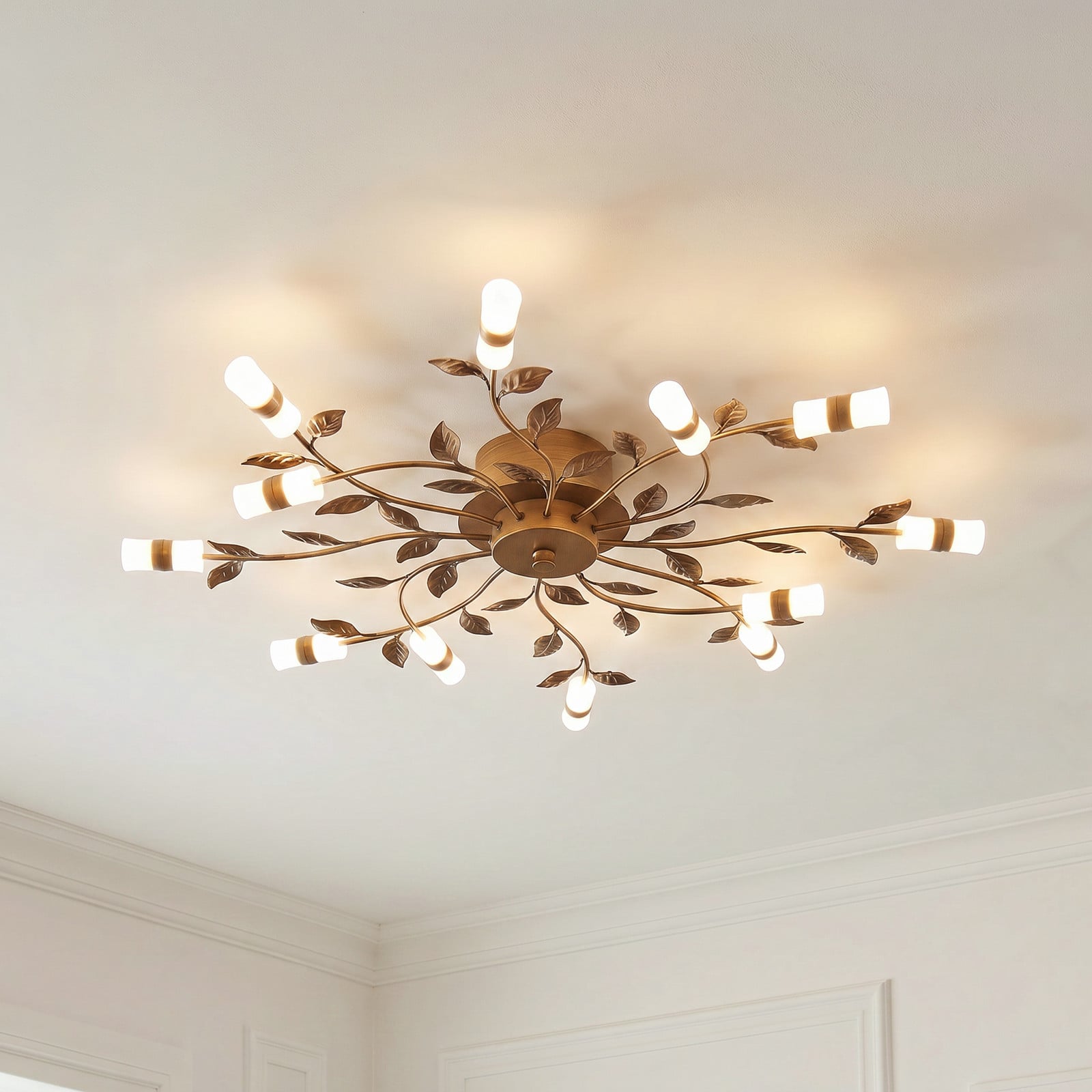 Lindby plafonieră LED Bentas bronz metal Ø 80cm - Camera de zi / sufragerie - Florentin