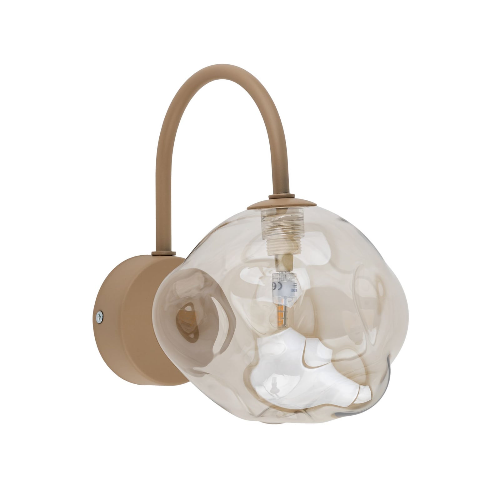 Wandlamp Lava, beige, glas, hoogte 21 cm, G9 Wandlamp Lava, beige, glas, hoogte 21 cm, G9