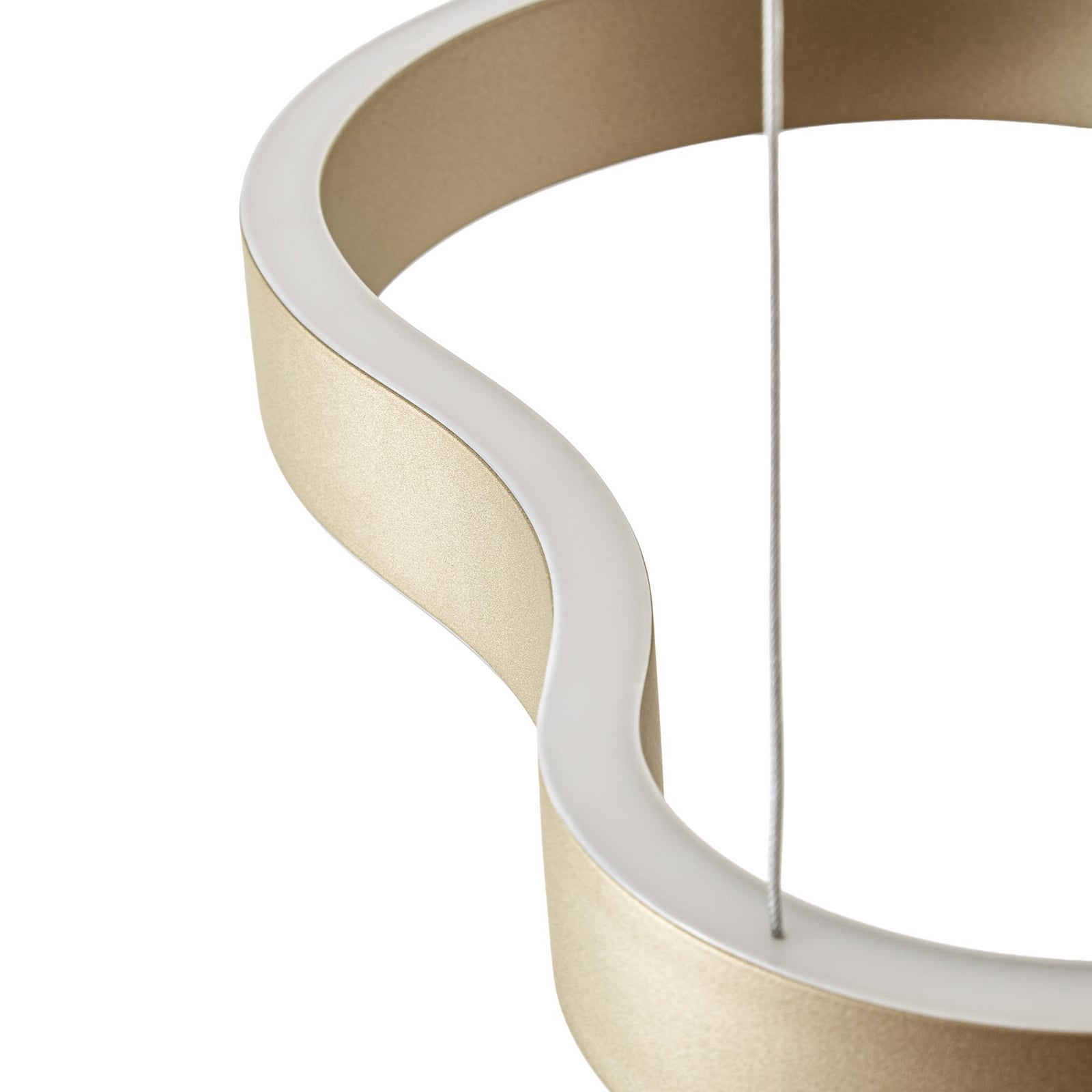 Żyrandol LED Lucande Vikali, złota, CCT, ściemniany, 90 x 45 cm Żyrandol LED Lucande Vikali, złota, CCT, ściemniany, 90 x 45 cm