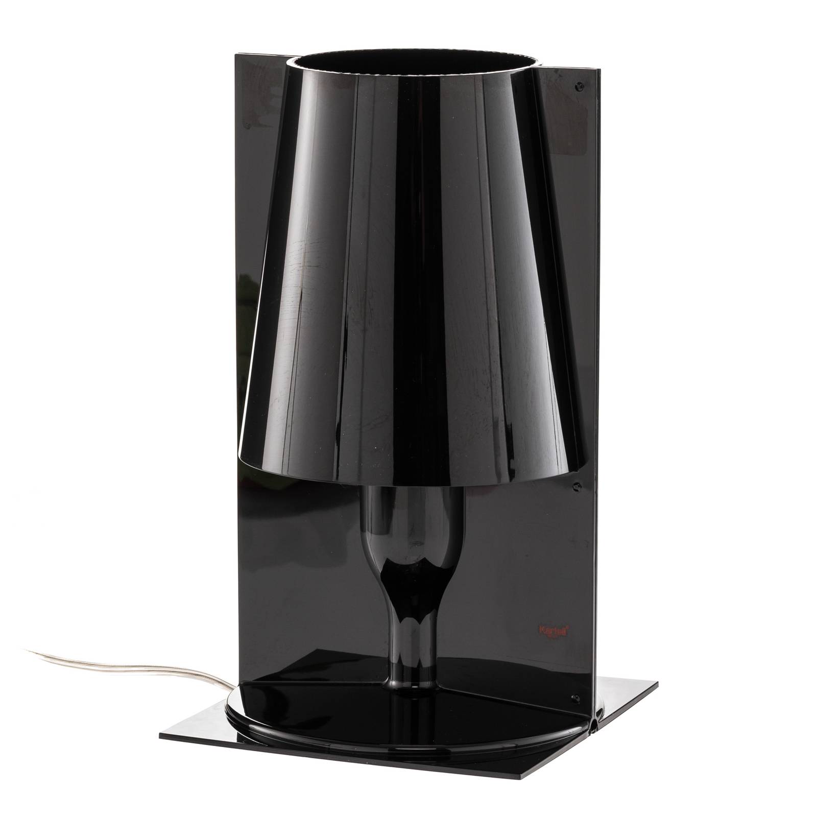Kartell Take lampada di design da tavolo, nero, per soggiorno / sala da pranzo, policarbonato, E14, 28 W, lunghezza: 19 cm, larghezza: 18.5 cm, altezza: 31 cm