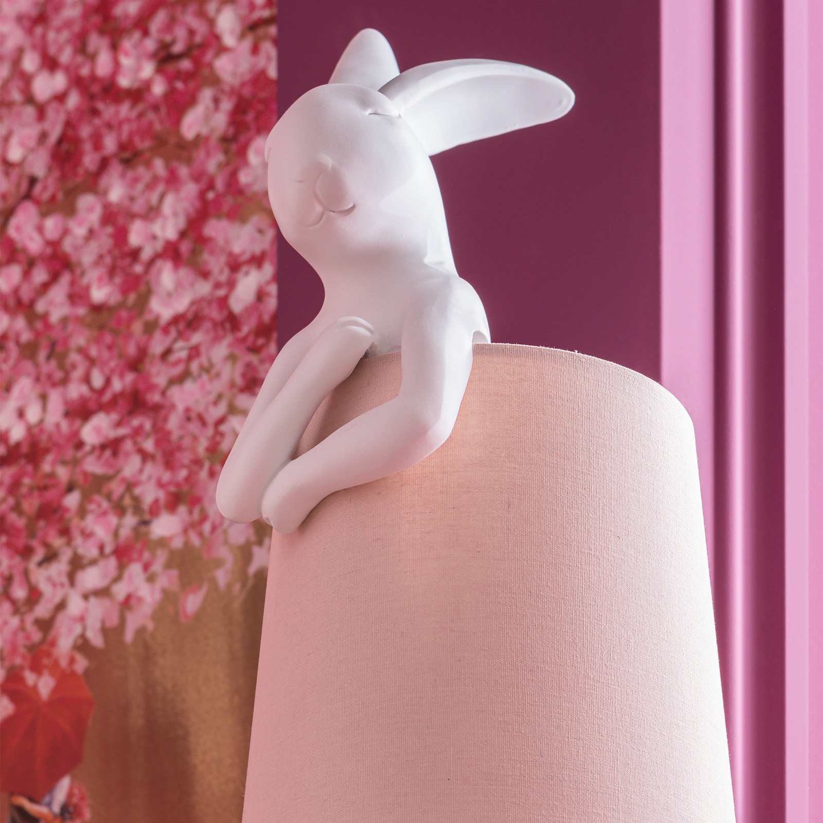 KARE Animal Rabbit bordlampe hvit/rosa