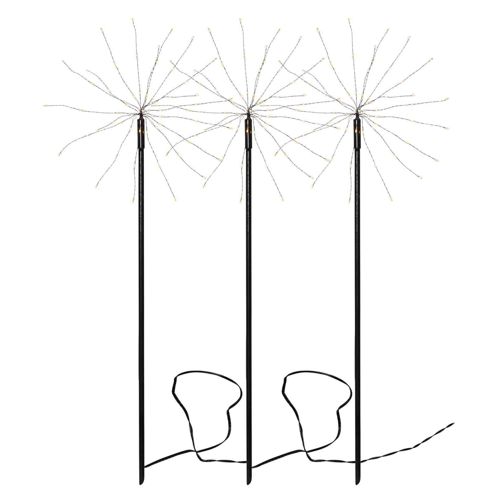 Lampe déco LED Firework Outdoor, lot 3 blanc chaud