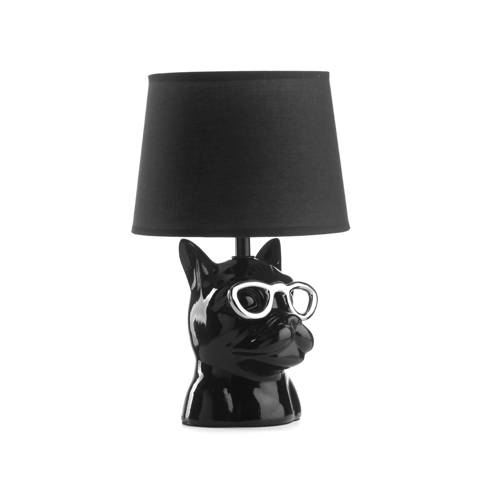 Biagio table lamp, black, ceramic, textile