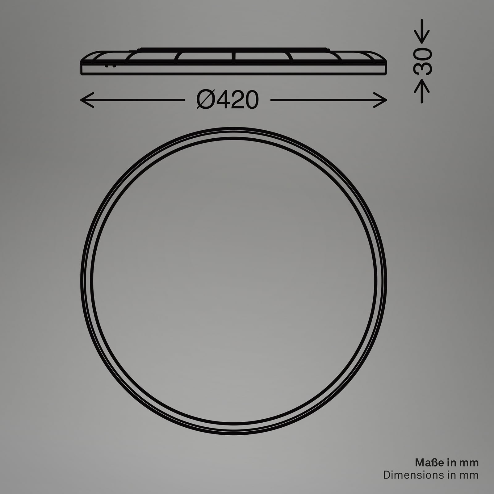 LED-taklampa Tava Wood, Ø 42 cm, plast, 3 000 K