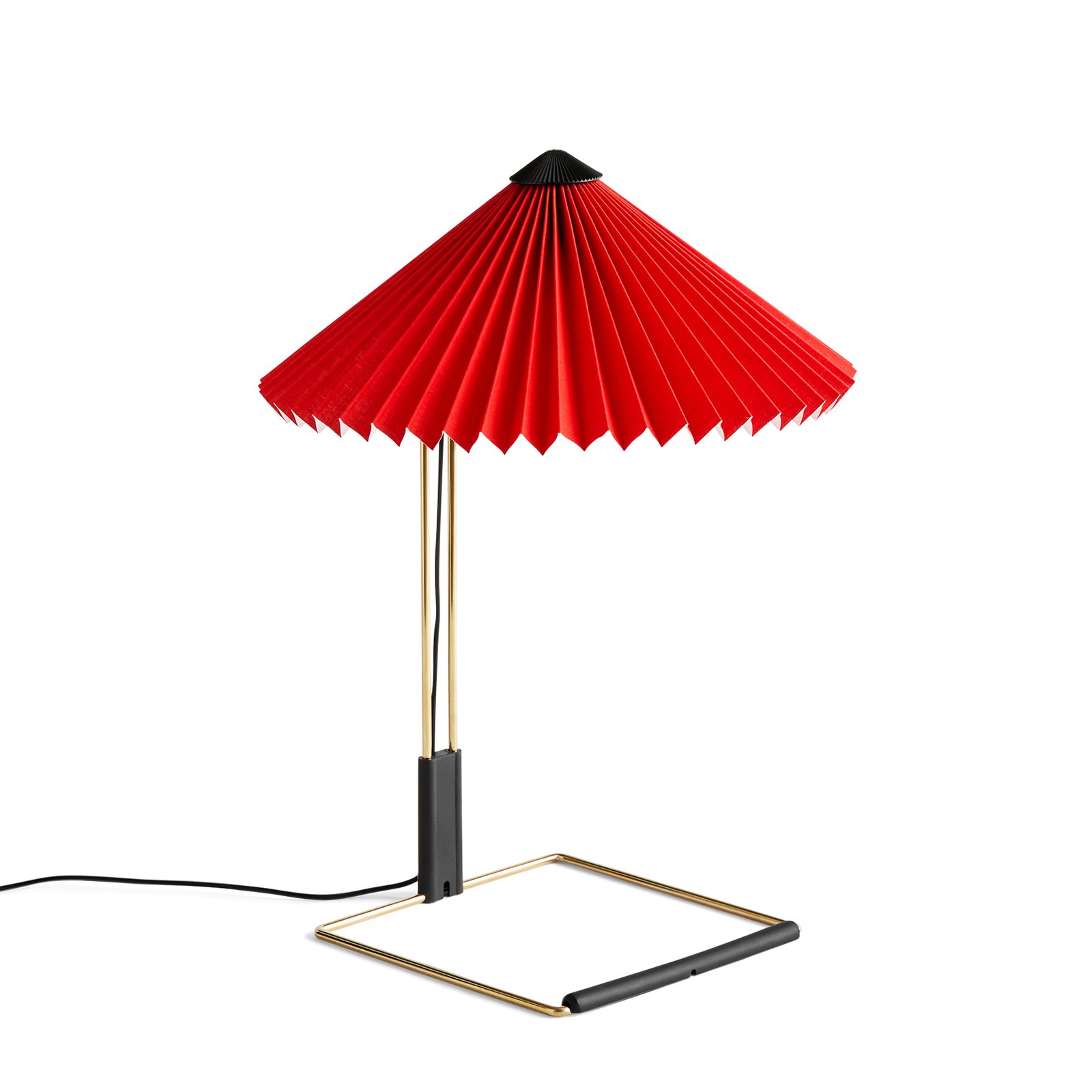 HAY Matin 300 LED-es pliszírozott asztali lámpa, világító piros színben